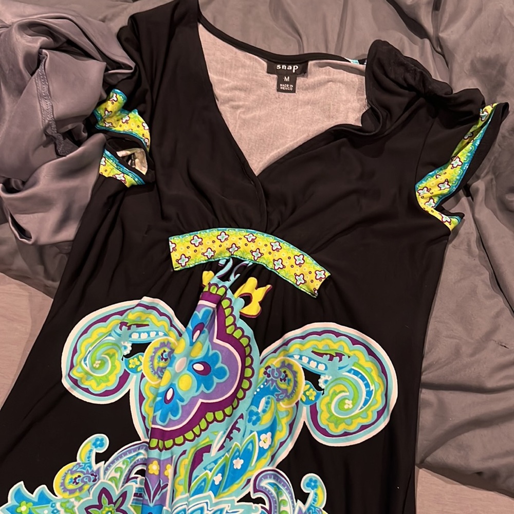 💀colorful little black dress size medium💀